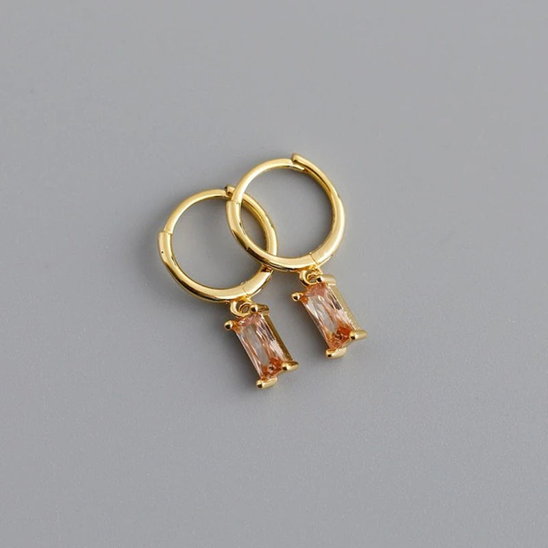 2PC Stainless Steel Little Huggies Hoop Earrings for Women Tiny Crystal Zirconia Pendant Cartilage Earrings Piercing Jewelry